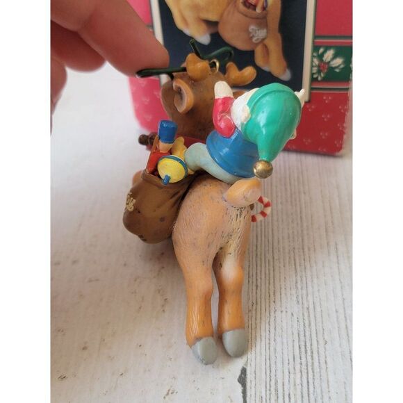 Enesco Rudolph 1991 red nosed reindeer ornament Xmas - Picture 6 of 6